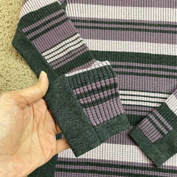 𝅺Etcetera Women’s Purple Grey Knit Turtleneck Knee Length Sweater Dress sz S - Picture 7 of 10